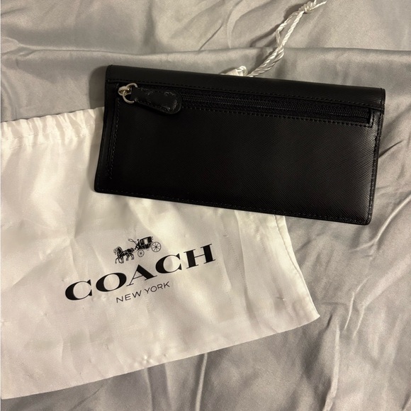 Coach Black Saffiano Leather Slim Wallet - Picture 2 of 4
